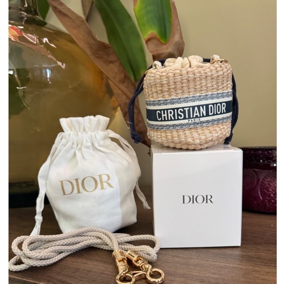 Christian Dior Woven Mini Bag with Drawstring - Picture 8 of 8